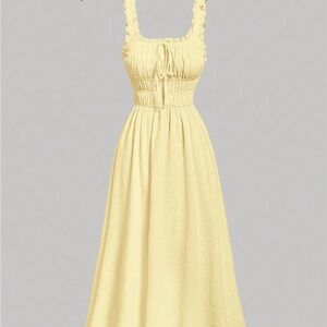 SHEIN Yellow Midi Dress